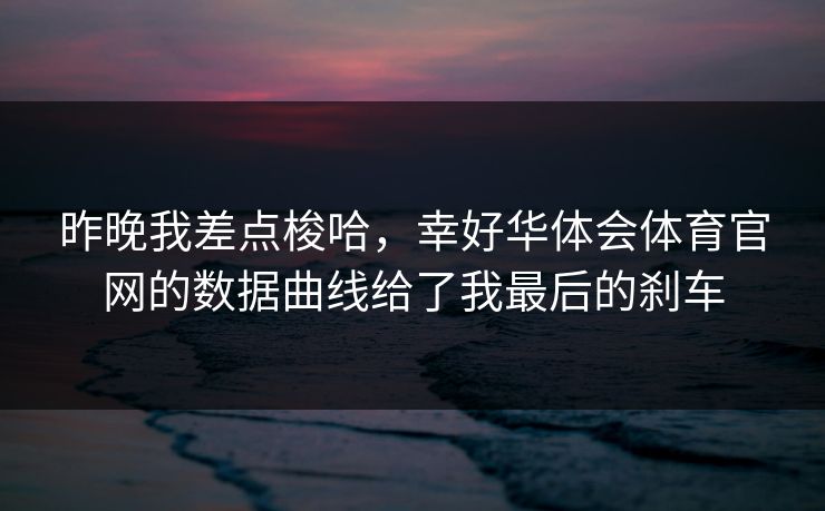 昨晚我差点梭哈,幸好华体会体育官网的数据曲线给了我最后的刹车 昨晚我差点梭哈,幸好华体会体育官网的数据曲线给了我最后的刹车