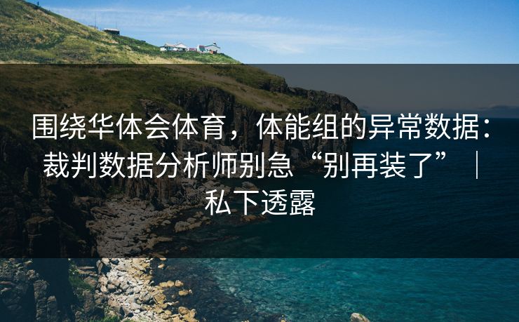 围绕华体会体育，体能组的异常数据：裁判数据分析师别急“别再装了”｜私下透露
