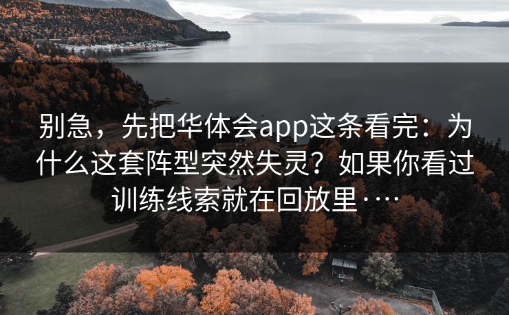 别急，先把华体会app这条看完：为什么这套阵型突然失灵？如果你看过训练线索就在回放里·…