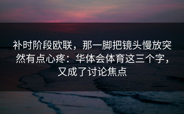 补时阶段欧联，那一脚把镜头慢放突然有点心疼：华体会体育这三个字，又成了讨论焦点
